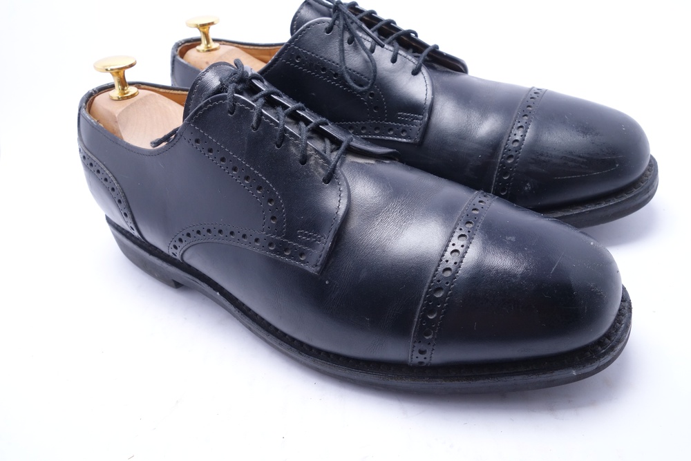 Allen Edmonds Shoes Mens Size 9 Black Leather Cap Toe Oxford Dress Vibram